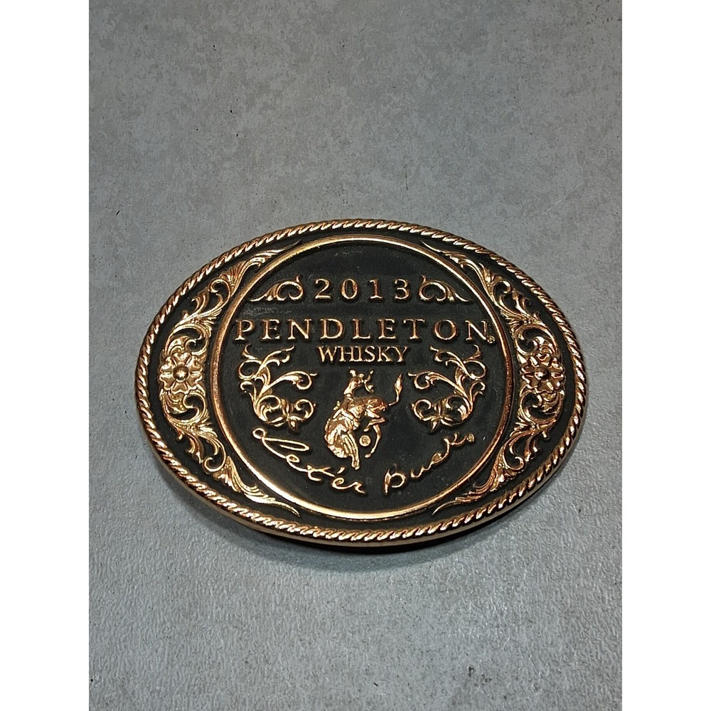 2013 Pendleton Whisky Let'er Buck Belt Buckle Montana Silversmiths